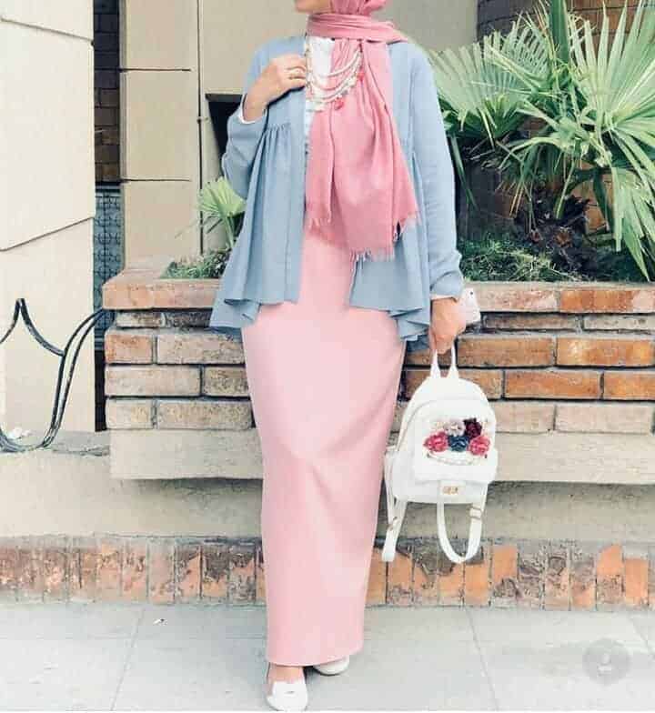 descent hijab outfit with pink skirt