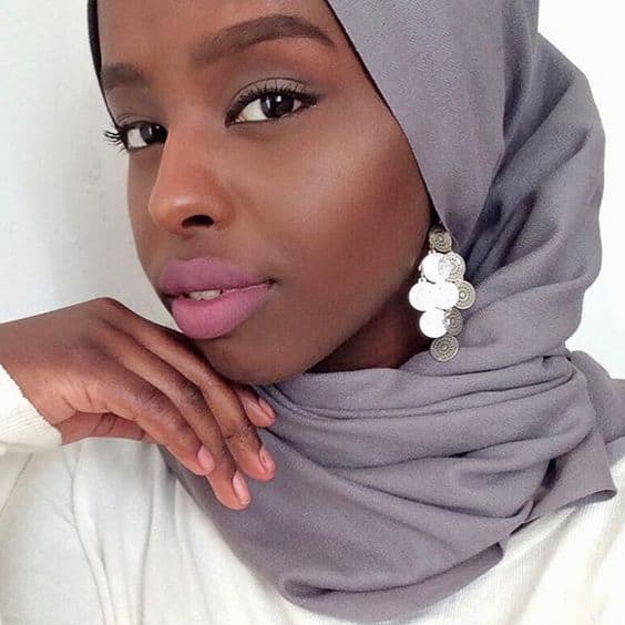 brown girl wearing hijab to look beautiful