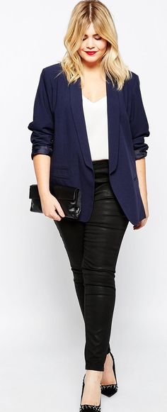 formal blazer outfit for plus size